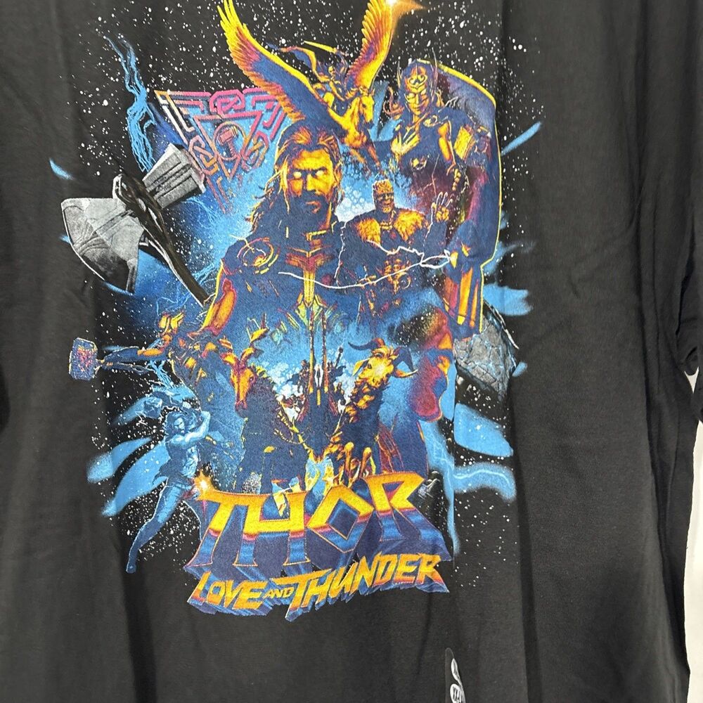 Marvel Mens Black Thor Love And Thunder‎ Avengers T Shirt Size XXL